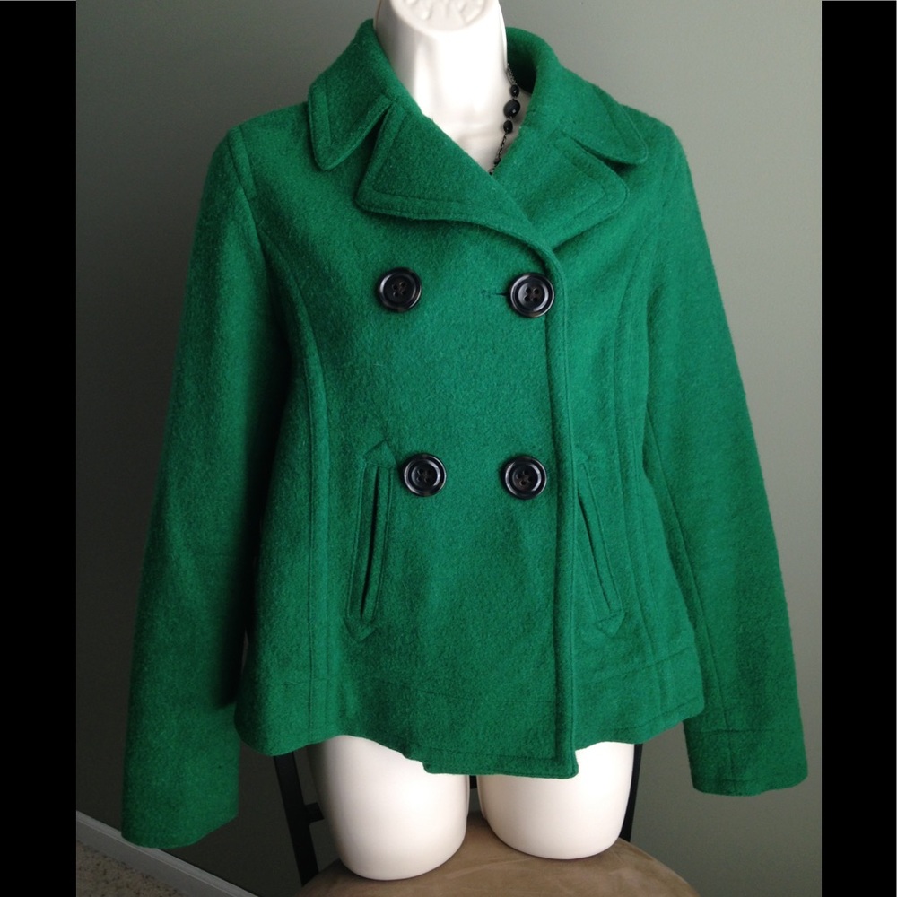 GAP EMERALD GREEN WOOL COAT